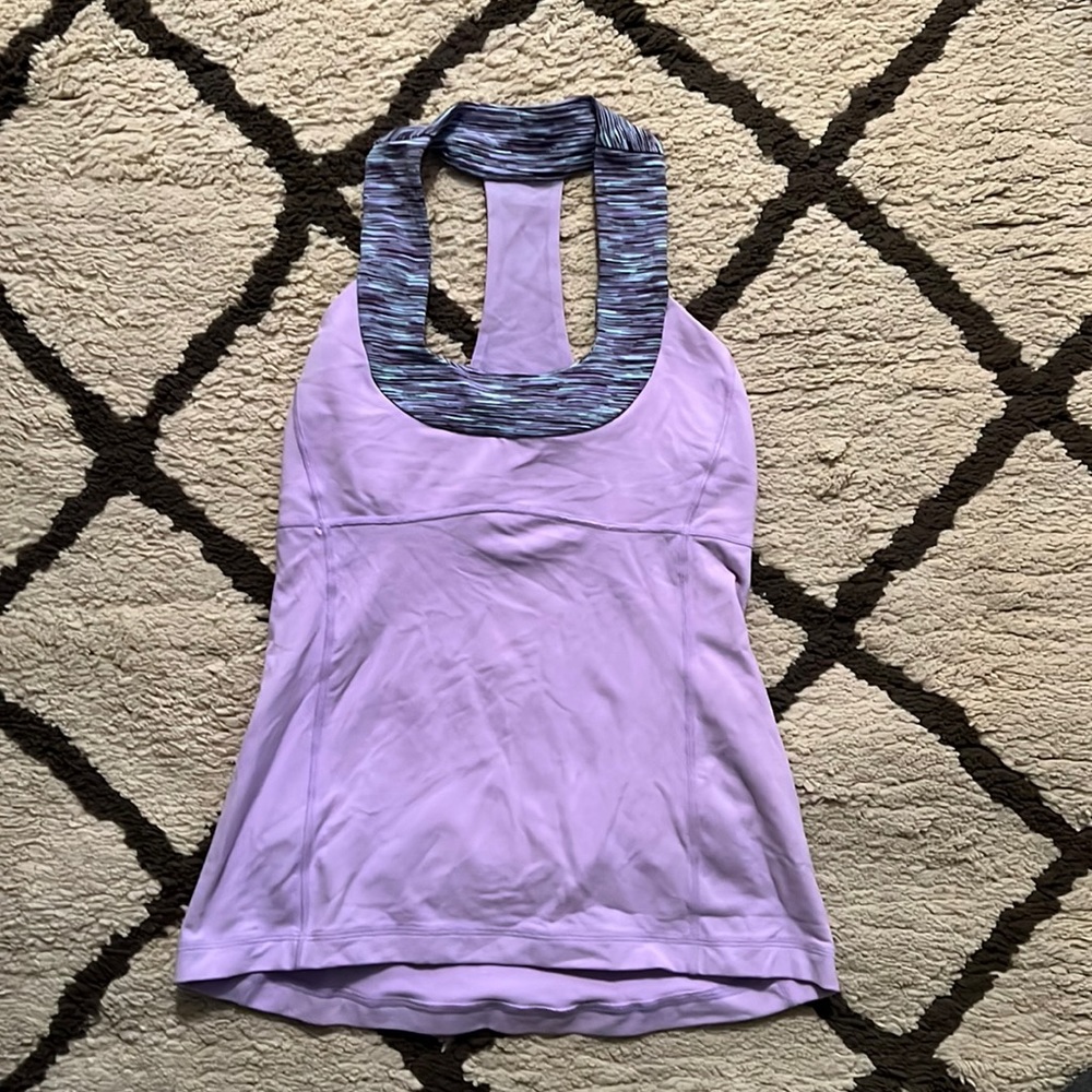 Lululemon Lilac T-Back Scoop neck tank. Size 6